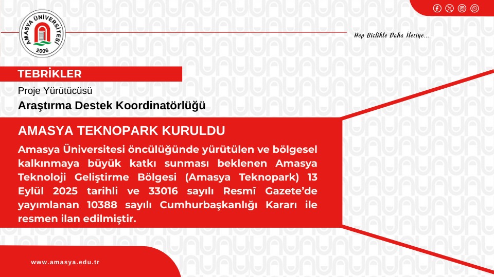 Amasya TEKNOPARK Kuruldu