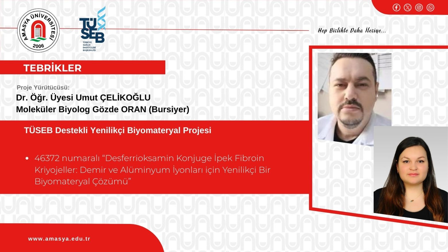 TÜSEB Destekli Yenilikçi Biyomateryal Projesi
