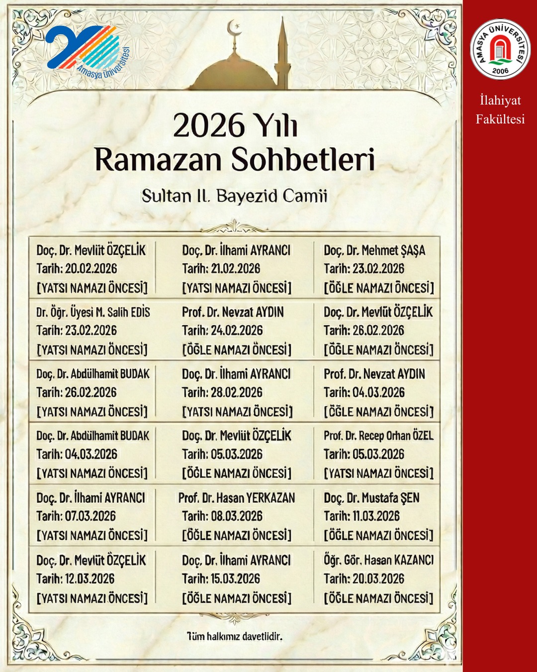 2026 Yılı Ramazan Sohbetleri